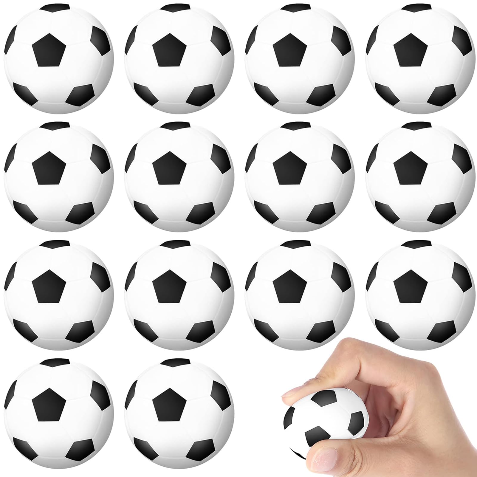 Photo 1 of 15 Pack 1.57" Mini Soccer Stress Ball Small Soccer Balls Sports Party Favors Mini Foam Sports Squeeze Anxiety for Carnival School Reward Birthday Game Decorations Stress Relief