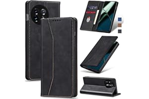 Jasonyu Flip Wallet Case for OnePlus 11 5G,Leather Magnetic Folio Cover with Card Holder,Kickstand - TPU Shockproof Durable Protective Phone Case,Black