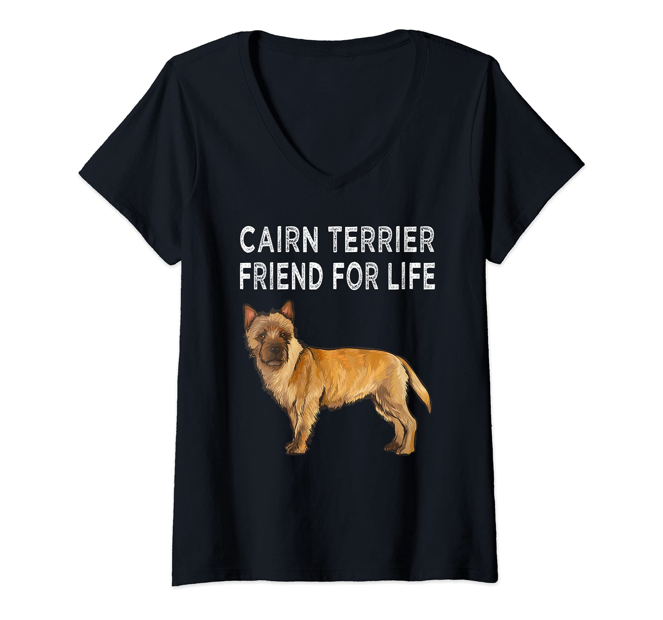 Womens Cairn Terrier Friend For Life Dog Friendship V-Neck T-Shirt