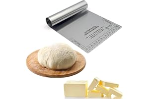 Starfrit Gourmet - 2-in 1 Scraper and Butter Measurer - Pastry/Dough Scraper - Butter Ruler - Stainless Steel