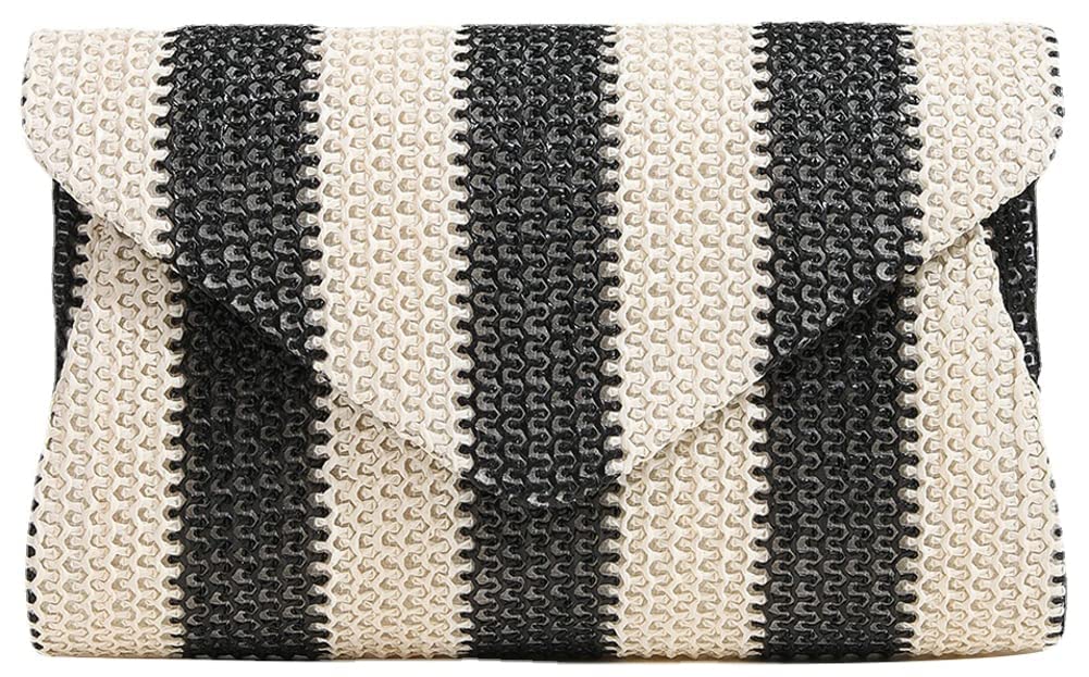 Photo 1 of Obosoyo Straw Crossbody Bag and Clutch - Woven Straw Shoulder Bags for Women - Summer Beach Envelope Purse and Wallet