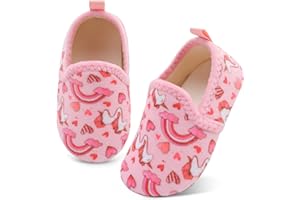 XIHALOOK Toddler Boys Girls House Slippers with Microfleece Lining Cozy Household Shoes Non-slip for Kids