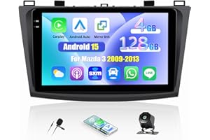 [4G+128G] Android 15 Car Radio for Mazda 3 2009 2010 2011 2012 2013 with Carplay Android Auto 9 Inch Touch Screen Bluetooth F