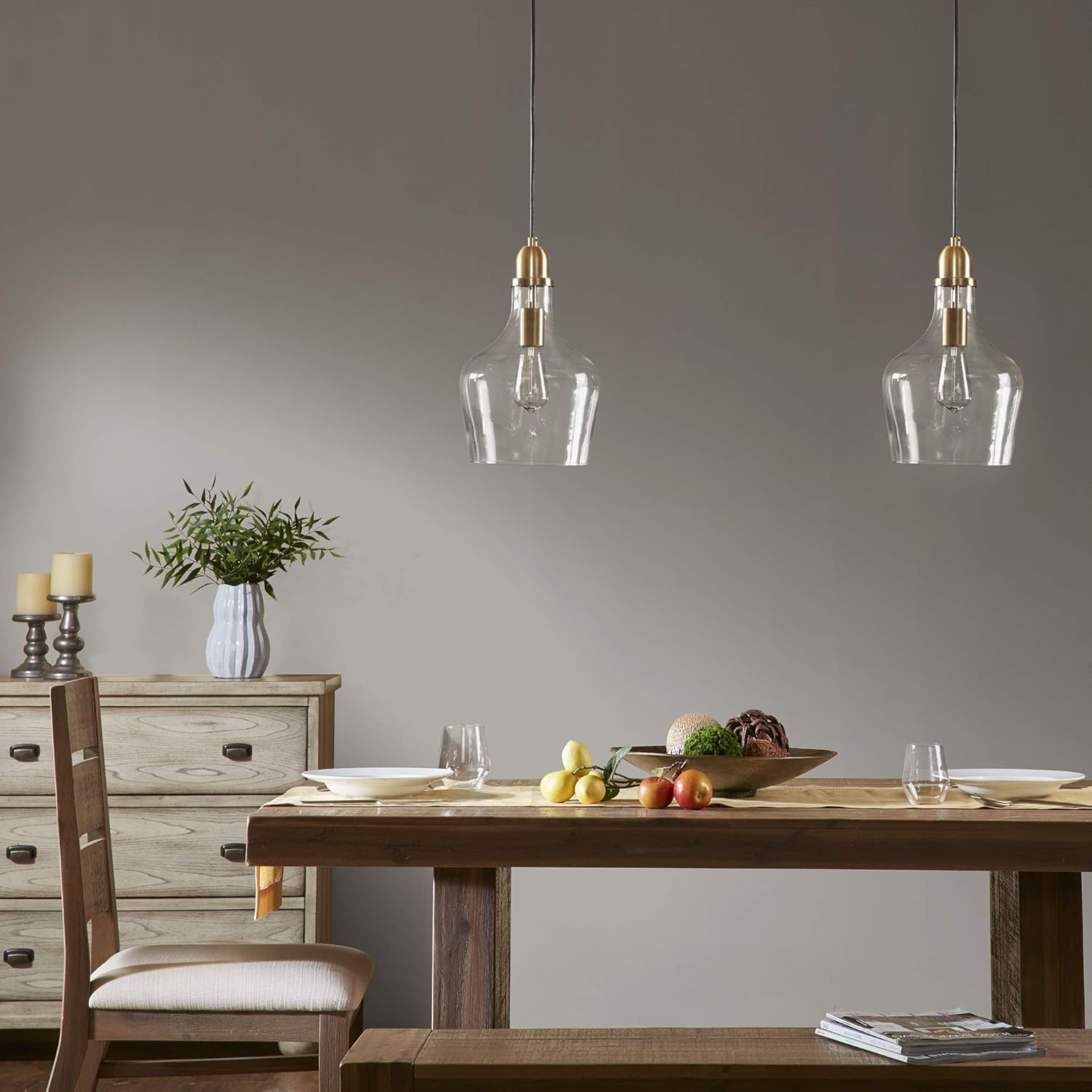 Hampton Hill Auburn Gold Modern Chandeliers Pendant Hanging Lamp Ceiling, Dining Room Lighting Fixtures, 8"x8": Furniture & Decor