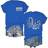 UYIQL Autism Awareness Shirt Women Autism Support Acceptance Tshirt Heart Puzzle Graphic Tee Tops