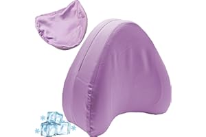 LeoTube Satin Knee Pillow Cover for Contour Legacy Leg & Knee Foam Support Pillow, Upgraded Invisible Zippered Satin Leg Pillowcase Replacement-Cover ONlY (Blush Purple)