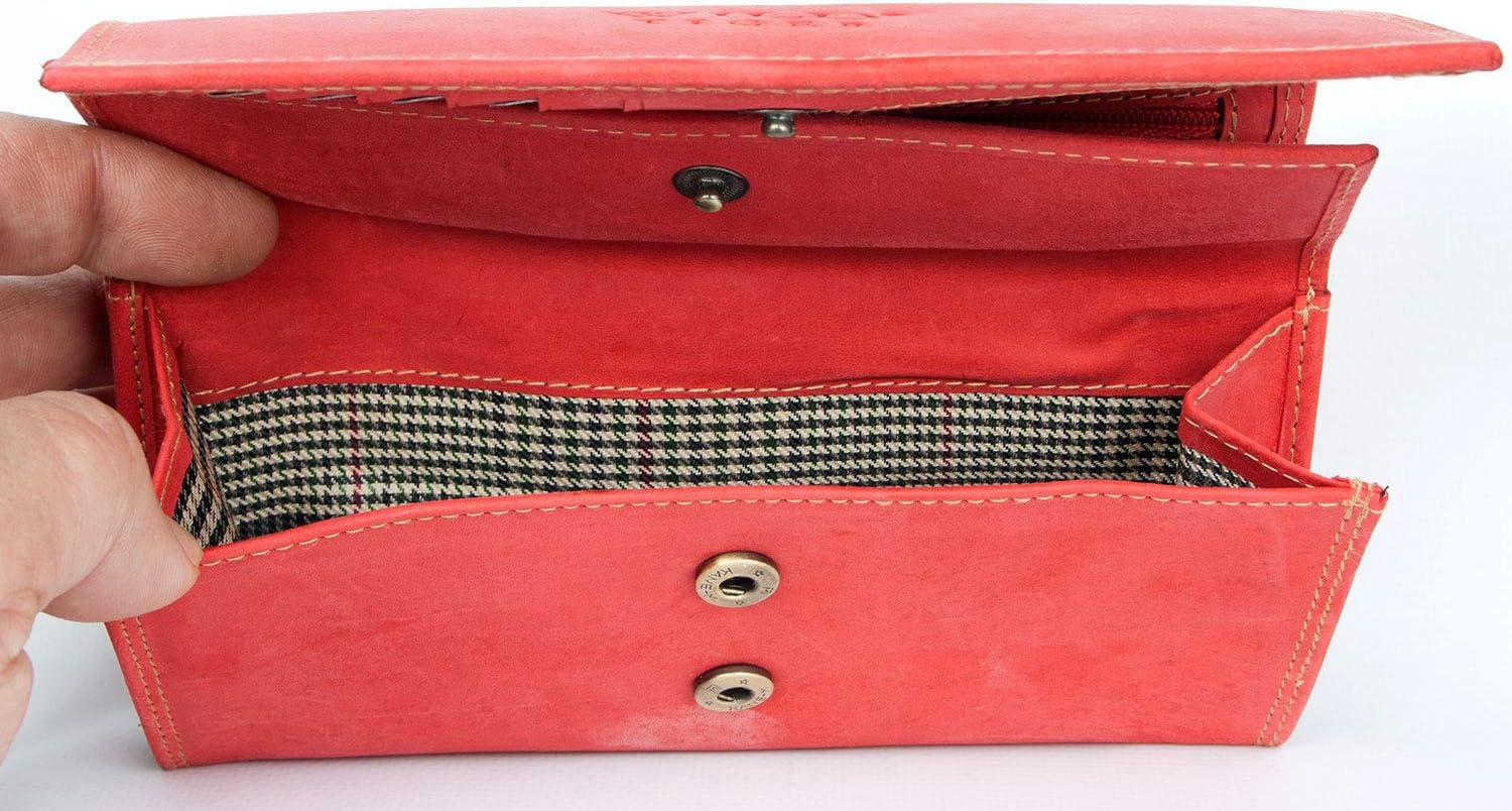 Red Genuine Natural Leather Wallet Wild Tiger - Image 4