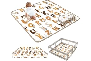 MAMATEPE Baby Play Mat for Baby Activity, 50 x 50 Playpen Mat, Foldable Foam Cushioned Playmat, Soft Lightweight Waterproof, Easy to Store Wipeable, Tummy Time & Floor Play, for Babies Infants and Toddler ﻿ ﻿