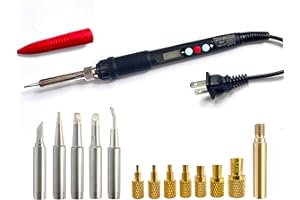 ShineNow 60W Digital Soldering Iron Heat Set Insert Tool with Extra Soldering Tips and Heat Set Insert Tips