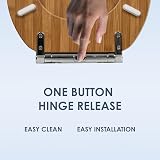 AQUALONA Luxury Soft Close Toilet Seat Moulded Wood Bamboo Hinges view 4