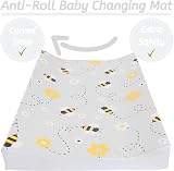 Babycurls Deluxe Anti-Roll Nappy Changing Mat Grey Bee 69x45x8cm view 2