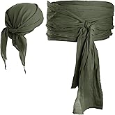 SATINIOR Halloween Pirate Costume Accessories Medieval Costume Bandana Headscarf,Sash Belt for Women and Men