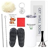 6 Pcs Funny Get Well Soon Gifts for Women Men, 20oz Hospital Mug Funny Recovery Socks Hand Bell Keychain Greeting Cards Get Well Soon Gifts for Chemo Patients