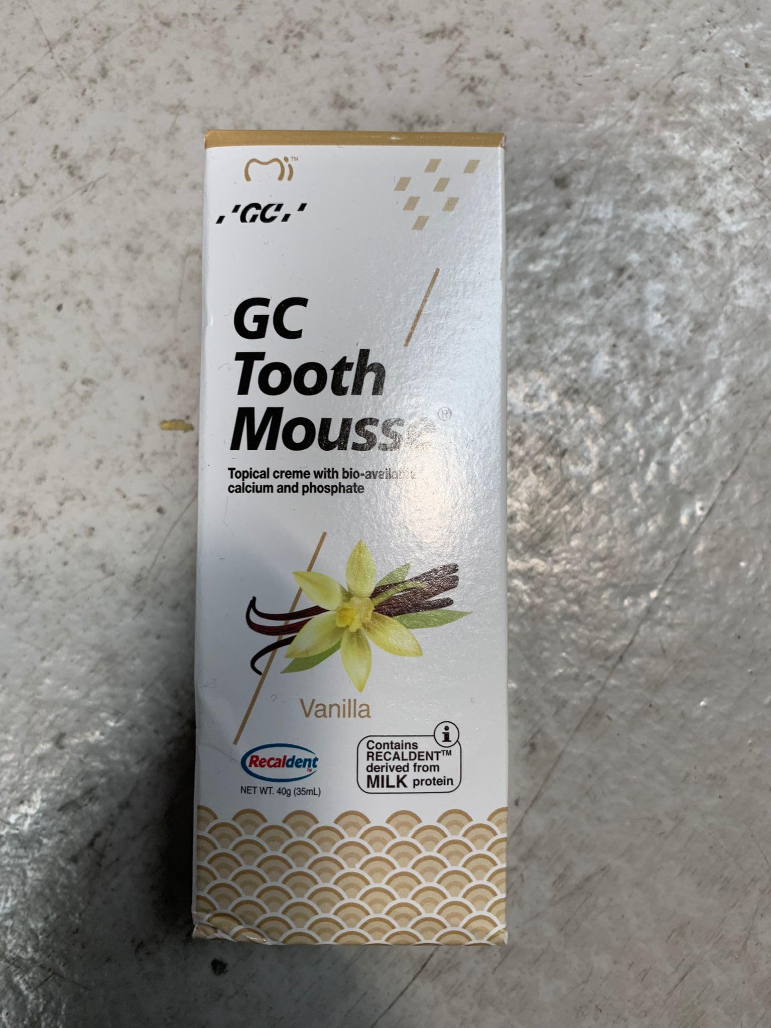 GC Tooth Mousse Toothpaste 35ml Tube Vanilla, Pack of 2 (2X 35ml)