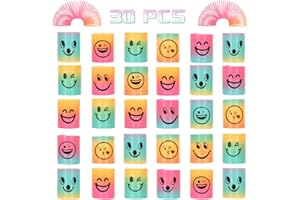 IRNUSHKA 30 Pcs Mini Spring Rainbow Coil Party Favors for Kids, Plastic Coil Toys Bulk,Mini Plastic Coil Spring Toy for Easter Egg Filler Birthday Goodie Bag Stuffers Carnival Prize Classroom Exchange Gifts