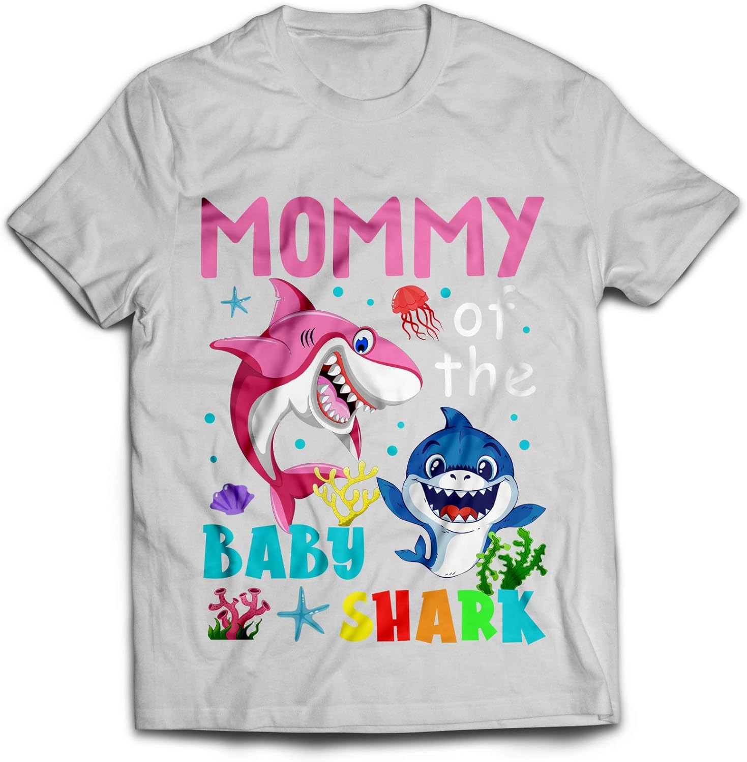 Mommy of The Baby Shark-Black- Shirts for Men- Mens Clothing- Tshirts for Mens