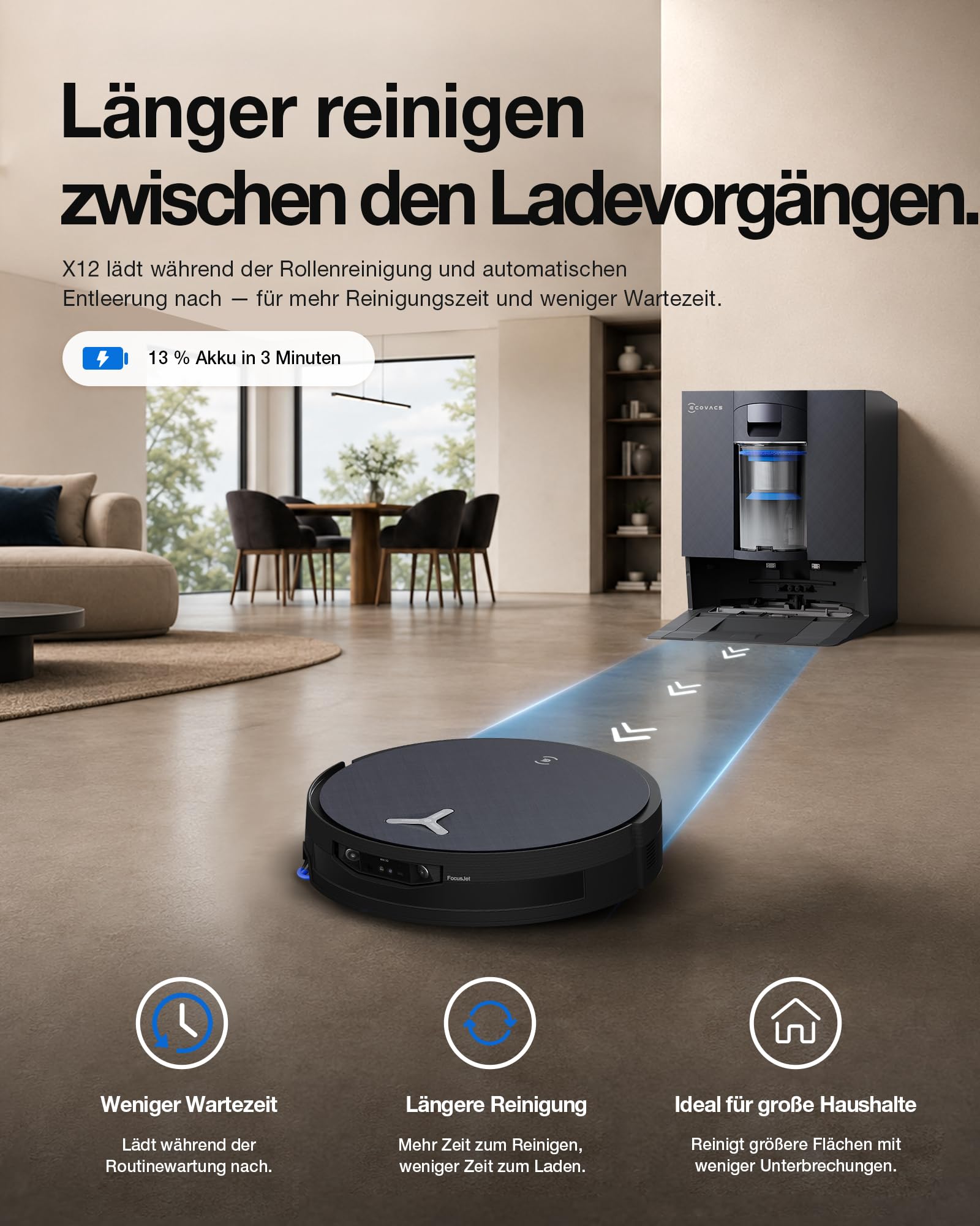 ECOVACS Saugroboter mit Wischfunktion X12 OMNICYCLONE Care Complete 6
