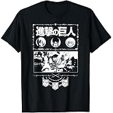 Attack on Titan Ornate Collage White Print AOT Anime T-Shirt