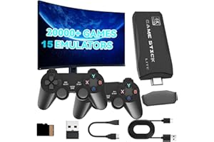 likjhbn Retro Gaming Console, Video Game Console Built-in 20000+ Games, Retro Game Stick 4K HDMI Output, with 2 Wireless Controllers