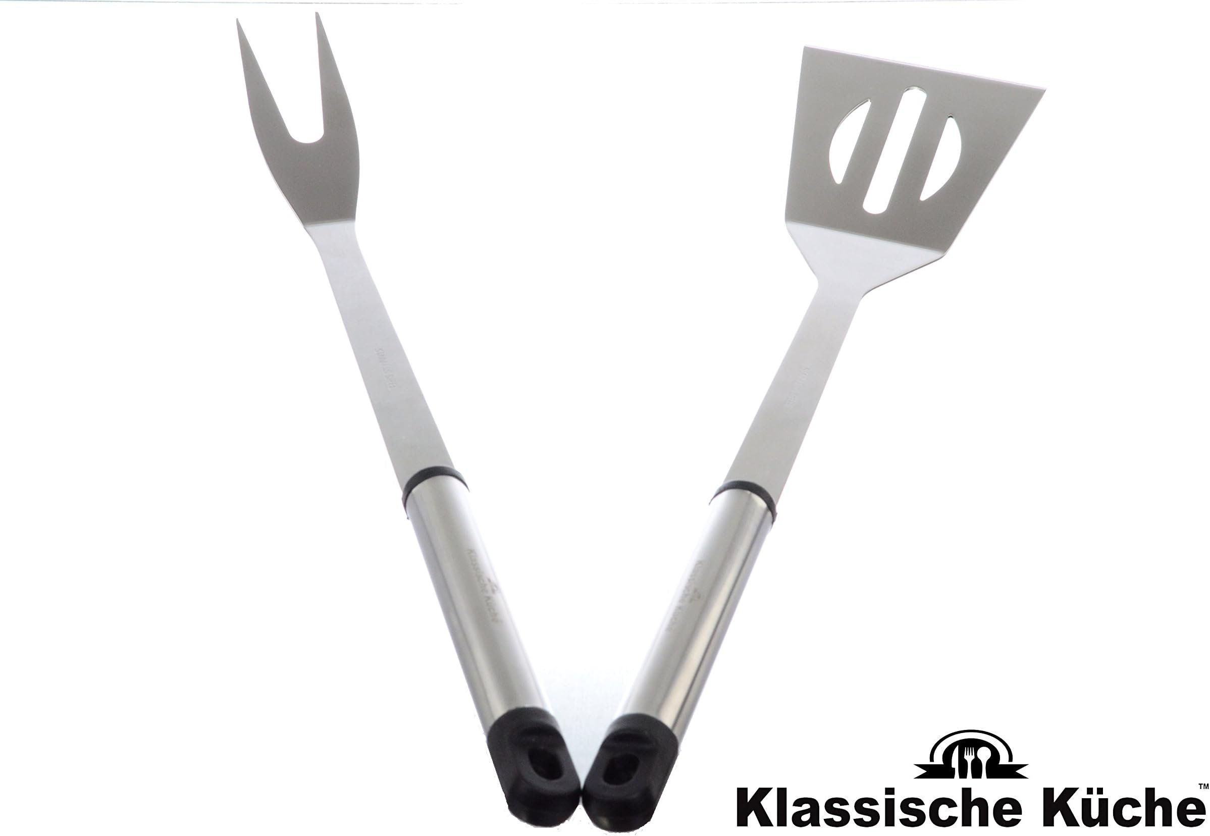 Klassische Kuche (TM) Professional Grade Stainless Steel Flatware 2 Piece Barbecue Tool Set