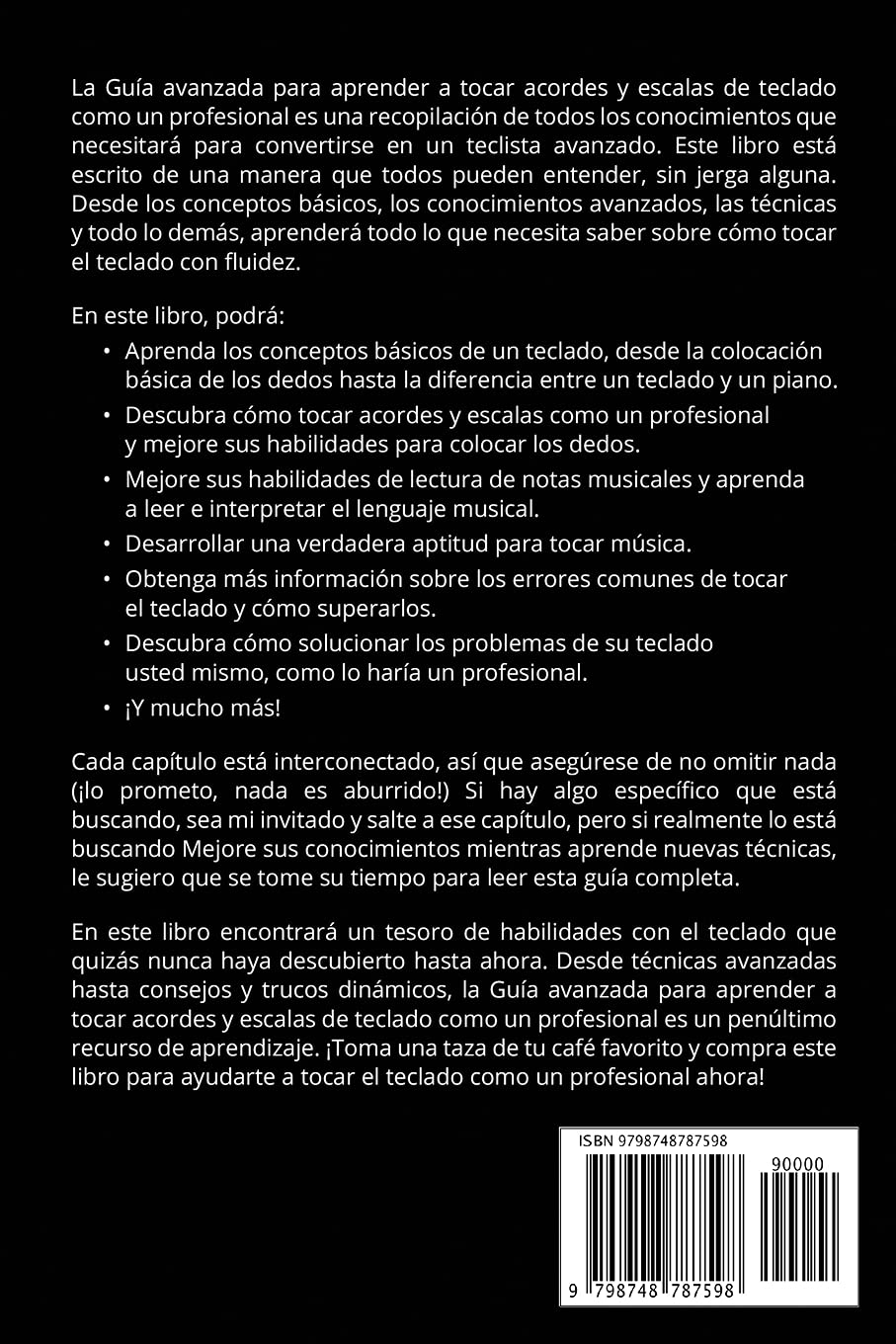 Lecciones de teclado: Guía avanzada para aprender a tocar escalas y acordes  de teclado como un profesional (Spanish Edition): Studio, Sublime:  9798748787598: Books