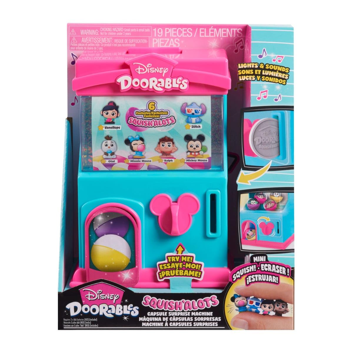 Just Play Disney Doorables Squish’alots Squish Machine and Collectible Blind Bag Figures, Kids Toys for Ages 5 Up