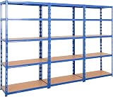 BiGDUG Heavy Duty Garage Shelving Unit 3 Bay 179x90x45 cm 1000 kg Bay