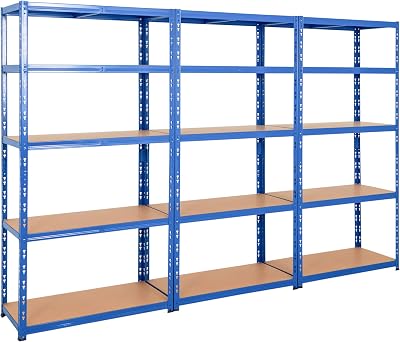 BiGDUG Heavy Duty Garage Shelving Unit 3 Bay 179x90x45 cm 1000 kg Bay