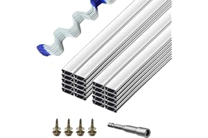 LAKEXUS 40PCS Greenhouse Wiggle Spring Wire & Lock Channel, 3.28FT PVC Coated Spring Wire & Aluminum Alloy U-Channel Bundle with 51PCS Mounting Screws, Greenhouse Frame Kit for Fix Poly Film, Shade Cloth
