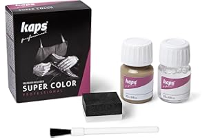 Dye with Primer for Natural and Synthetic Leather Shoes, Kaps Super Color and Preparer, 70 Colors (176 - Pine)