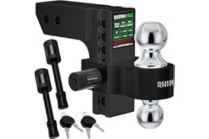 Rhino USA Adjustable Trailer Hitch (2.5-Inch Receiver) - Heavy Duty Aluminum Tow Hitches with 6-Inch Drop/Rise for Truck (18,