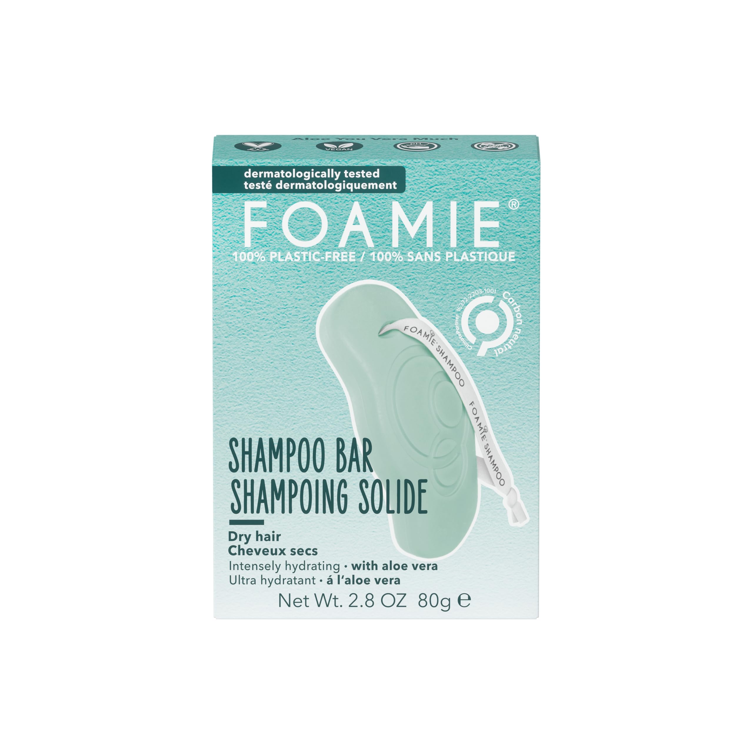 Foamie Solid Shampoo I Shampoo Bar for Dry Hair with Aloe Vera & Almond Oil I Moisturising Hair Care I 100% Vegan & Plastic-Free I 80g