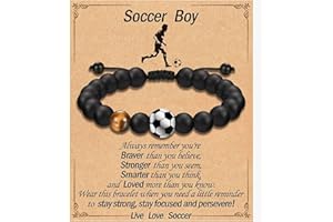YANCHUN Baseball Coach Gifts Baseball Bracelet Soccer Bracelet Basketball Bracelet for Boys Adjustable Tiger Eye Bracelet Inspirational Gifts for Coach/My Son/Sports Fan
