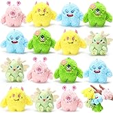 Aoriher 15 Pcs Small Monster Stuffed Animals Bulk Mini Plush Toys 4 Inches Plush Keychains Adopt a Monster for Kids Exchange Gift Birthday Party Favor Classroom Prize Easter Basket Stuffers, 5 Styles