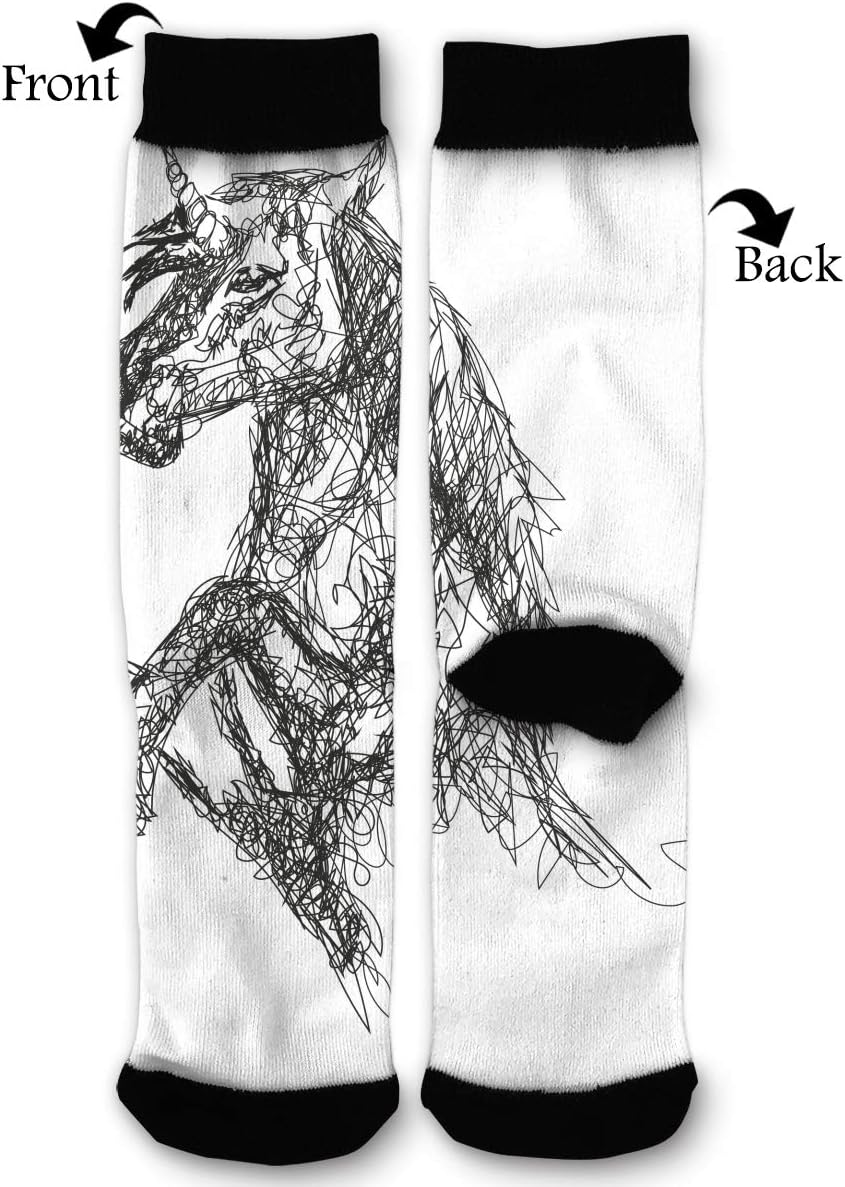 EKUIOP Socks Horse Pattern Funny Fashion Novelty Advanced Moisture Wicking Sock for Man Women