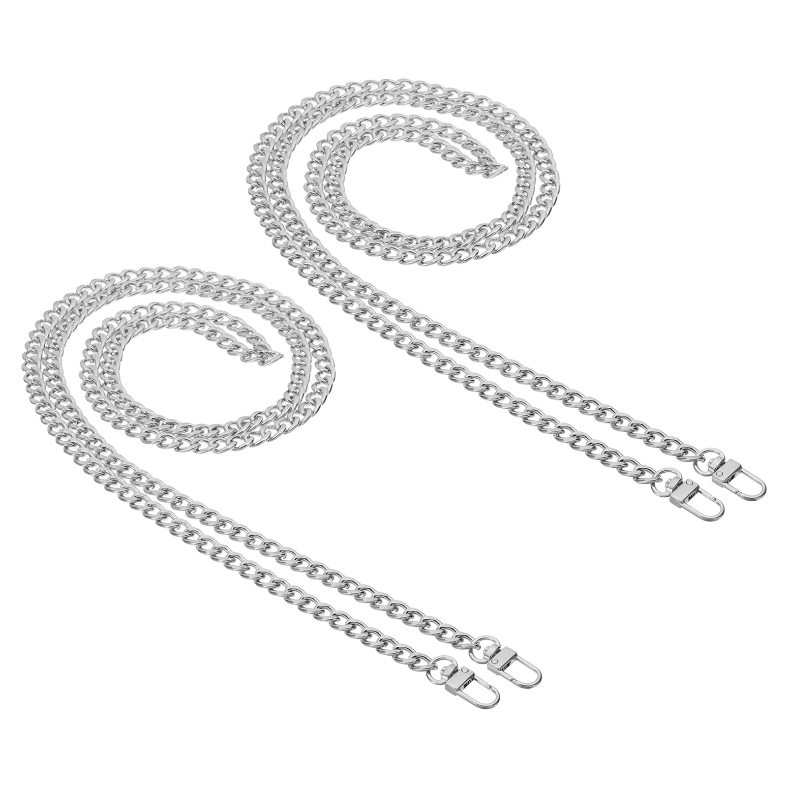 PATIKIL 63" Flat Purse Chain, 2 Pack Silver Chain Purse Strap Handbag Chains Crossbody Straps Extender for Tote Wallet Clutch Satchel Short Bag