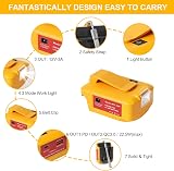 Powarobor Power Source USB Battery Adapter for Dewalt 18V with LED Light view 2