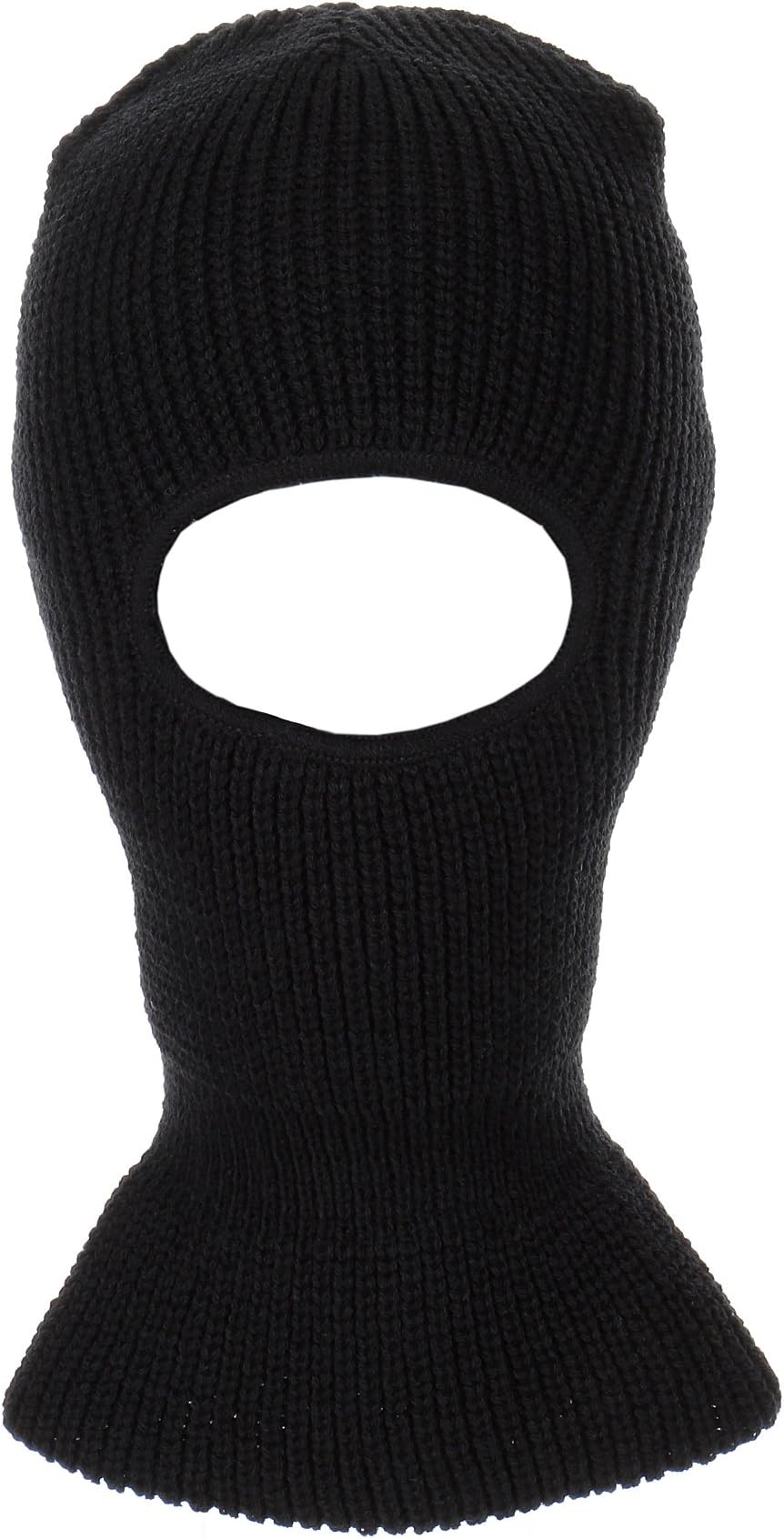 RufnTop Ski Mask for Cycling & Sports Motorcycle Neck Warmer Beanie Winter Balaclava Cold Weather Face Mask(1 Hole Black One Size)
