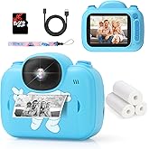 Kids Camera Instant Print, 3.5'' Kids Digital Camera Instant with 1080P HD Photos & Videos, Christmas Birthday Gifts for Girls Boys Age 3-12 (Blue)