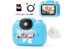 TRAYOO Kids Camera Instant Print, 3.5'' Kids Digital Camera Instant with 1080P HD Photos & Videos, Christmas Birthday Gifts for Girls Boys Age 3-12 (Blue)