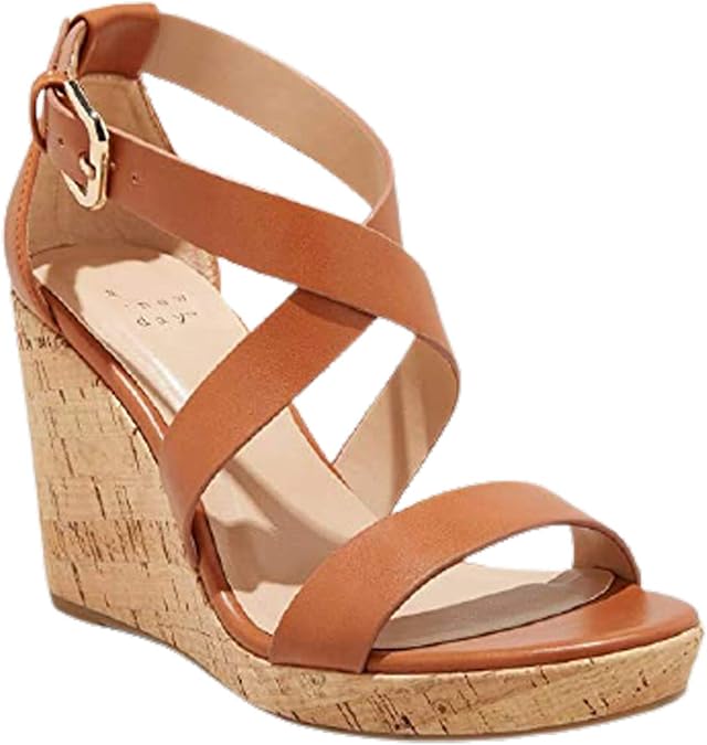 faux cork platform wedges