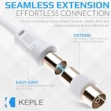 Keple TV Aerial Cable 1m Coaxial Extension Lead with Male Connector view 2