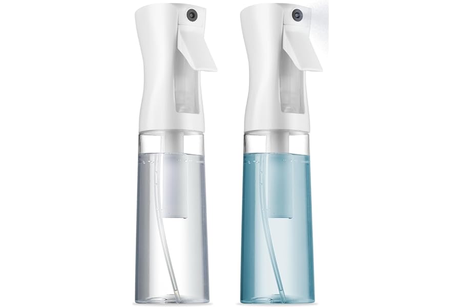 2 Pack Continuous Spray Bottles – Ultra Fine Mist Sprayer | Water Spray Bottle For Hair Mister Spray Bottle | Hair Spray Bottles For Hairstyling, Cleaning, Salons – 2pk 6.8 OZ / 200 ML