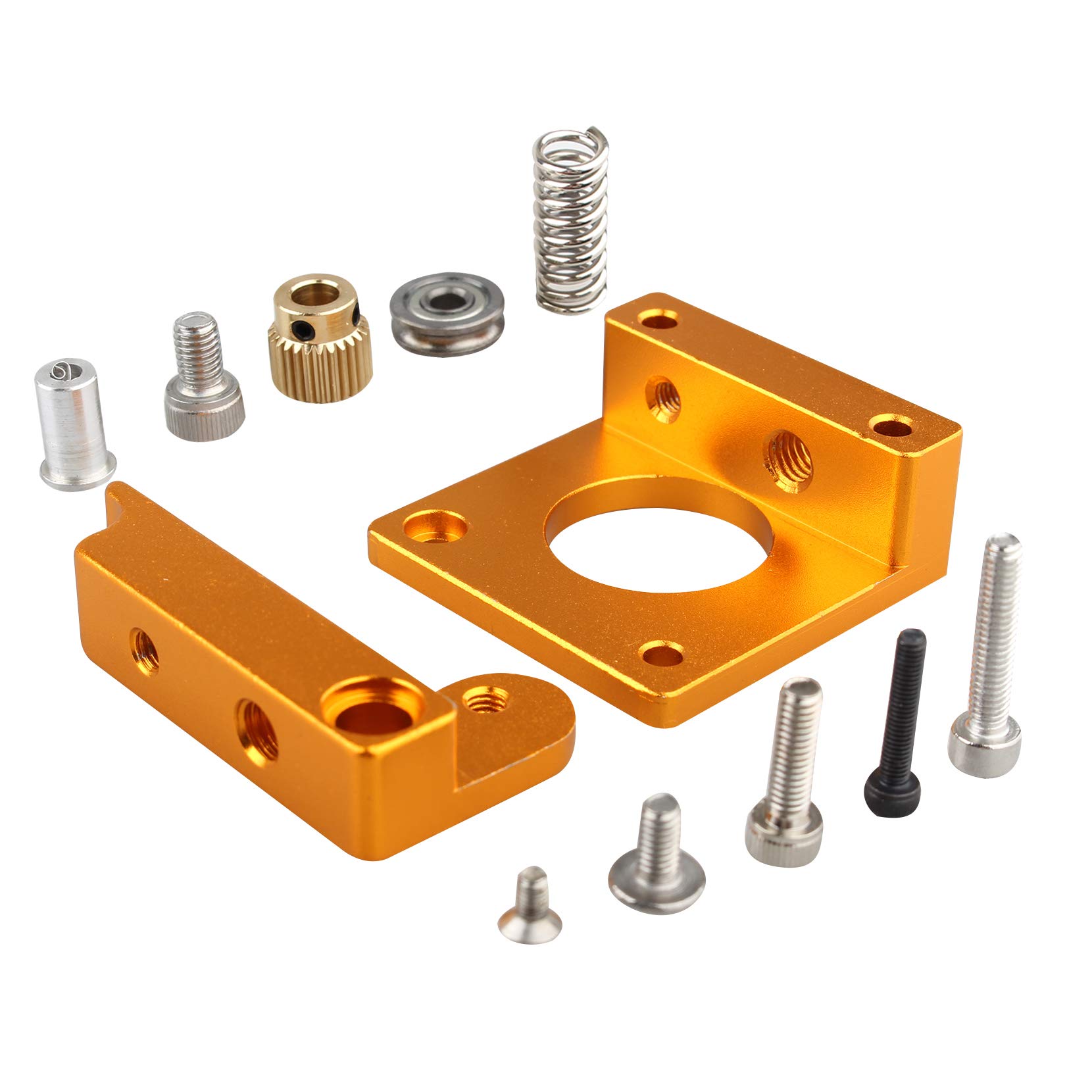 Jopto MK8 Bowden Extruder Accessories, Right Hand 3D Printer Parts MK8 Extruder Aluminum Frame MK8 Extruder Drive Feed DIY Kit Compatible with Reprap Delta Prusa i3 3D Printer
