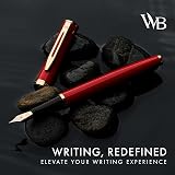 Wordsworth & Black Fountain Pen Set 18K Gold Nib Crimson Red Gift Pouch view 2