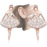 Ballerina Ballet Gifts,Sterling Silver Stud Earrings for Teens Women,Sparkle Cubic Zirconia Post Earrings,Hypoallergenic Lightweight Ballet Dance Earring,Dancer Recital Gift for Daughter Granddaughter