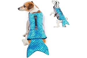 Rozkitch Dog Life Jacket Large, Dog Life Vest for Swimming Boating, Mermaid Dog Life Jacket with Handle Ripstop Adjustable Floatation Pet Outfit Preserver Lifesaver for Doggy at Pool Beach