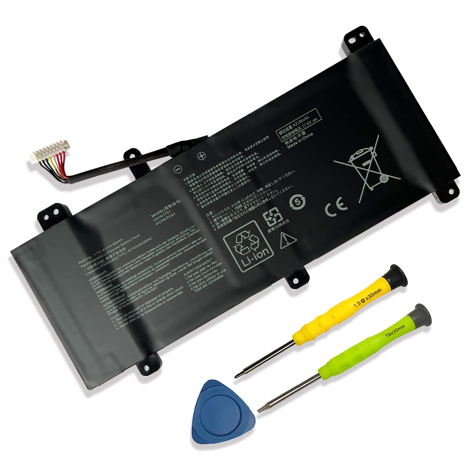 Photo 1 of Mobik C41N1731 Battery Replace for ASUS ROG Strix Scar II GL704 GL704GW GL704GV GL704GM Series Laptop Battery 15.4V 66Wh/4335mAh