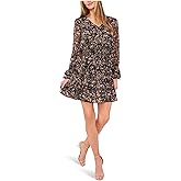CeCe Womens Long Sleeve V-Neck Dress