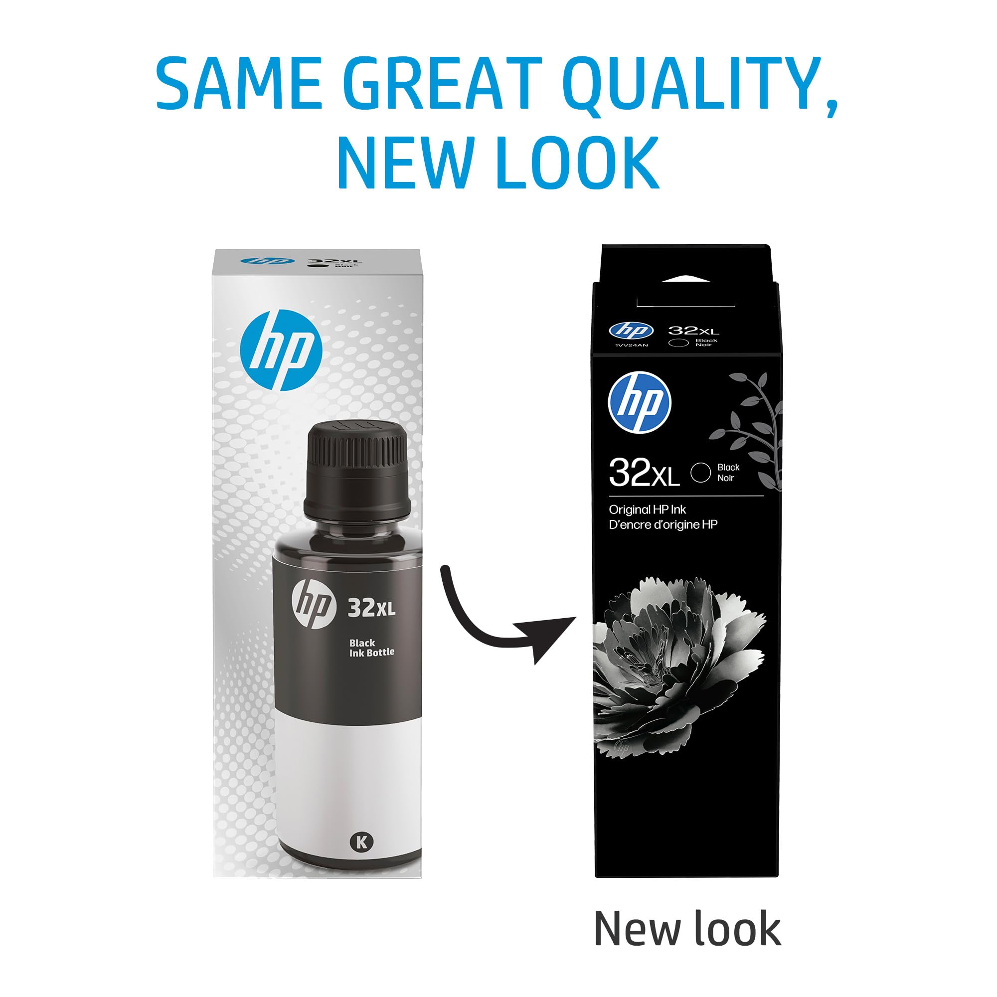 HP 32XL | Ink Bottle | Black | Up to 6000 pages per bottle| Works with HP Smart Tank Plus 651 and Smart Tank Plus 551 | 1VV24AN | Packaging May Vary